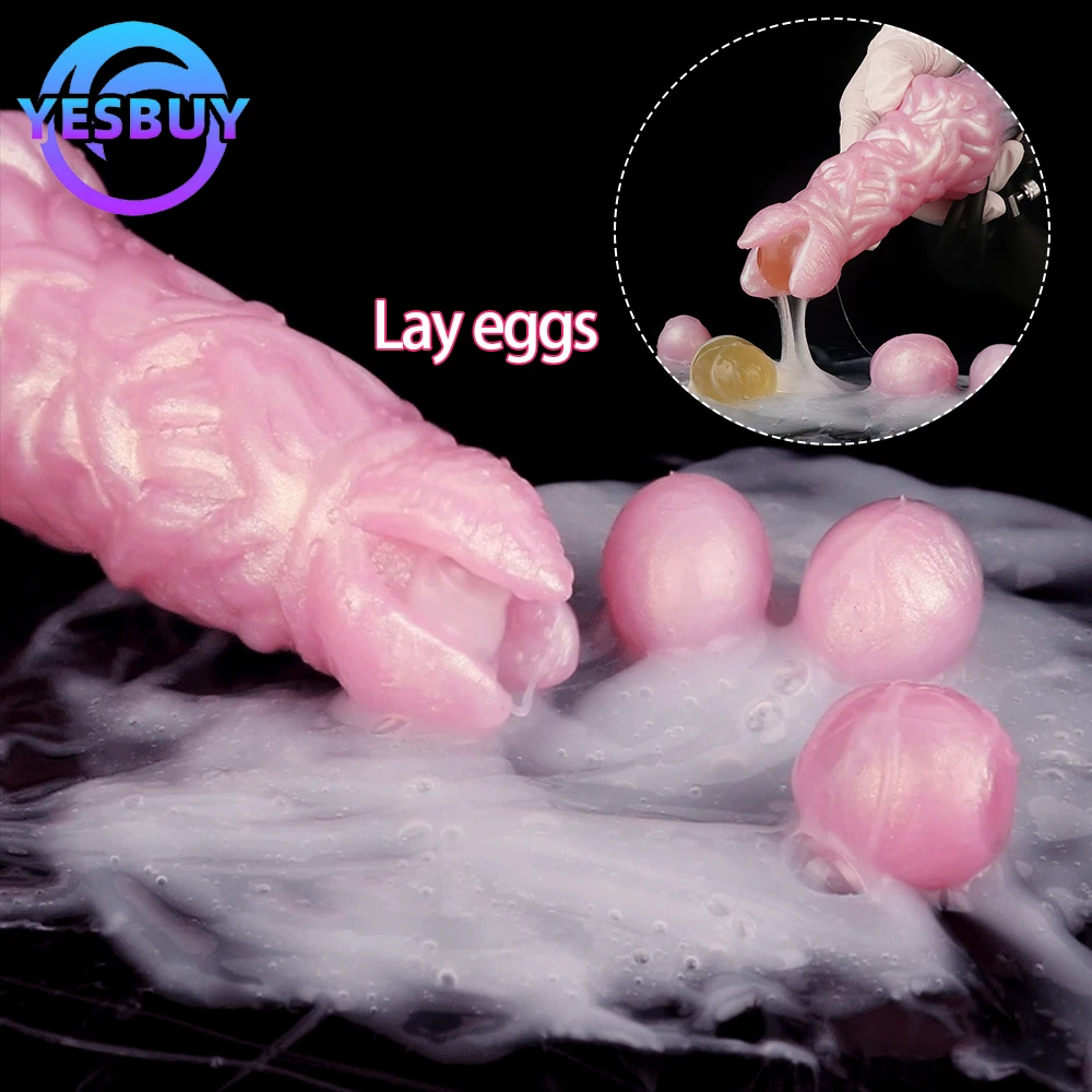 YESBUY Silicone Pneumatic Ovipositor Fantasy Dildo Lay Eggs Anal Plug Sex Toy For Women Men Masturbator Vaginal Balls Adult 18+