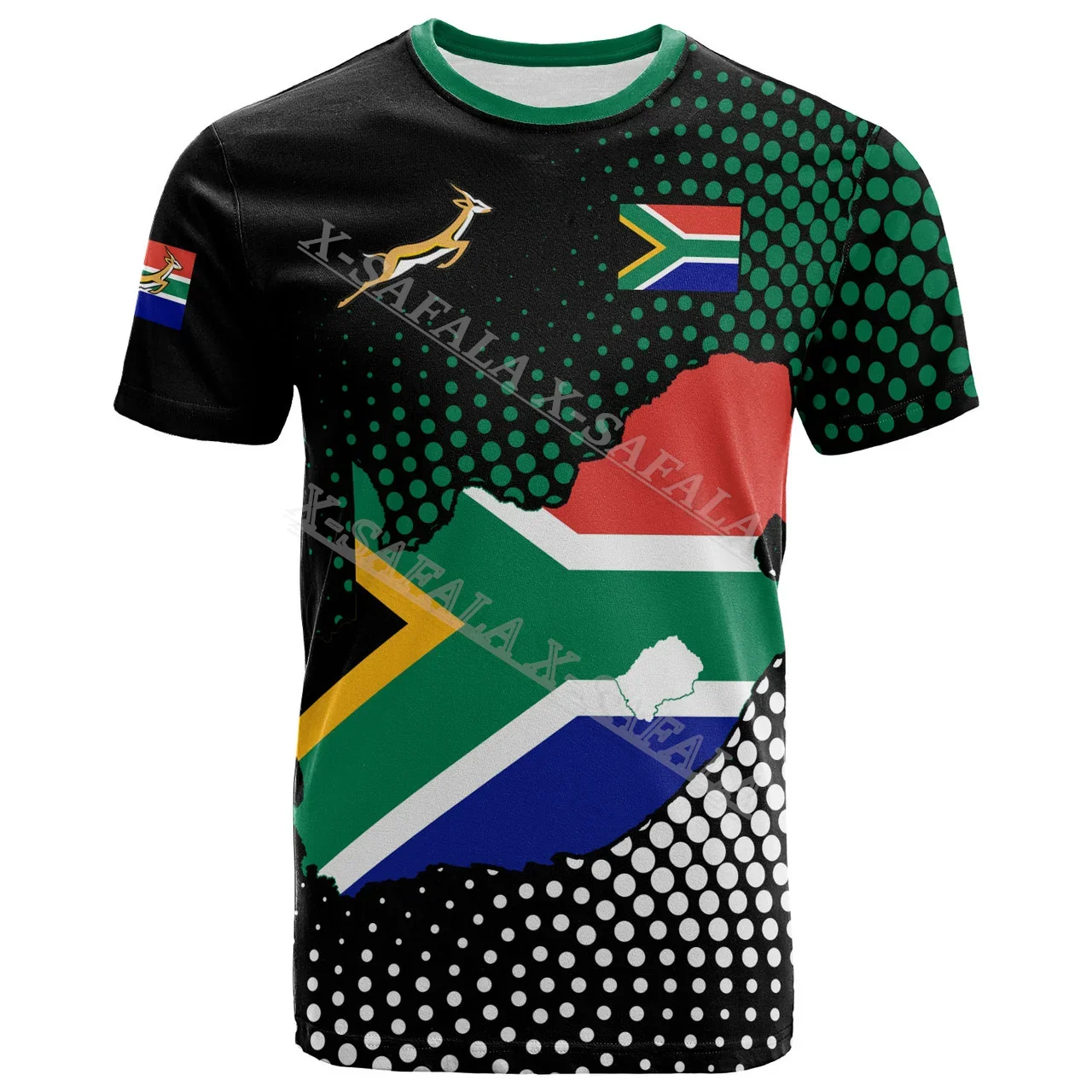 South Africa Springbok Rugby 3D Printed Summer Casual T-shirt Short Sleeved  Summer Top Cool Men Women Coolness Clothing