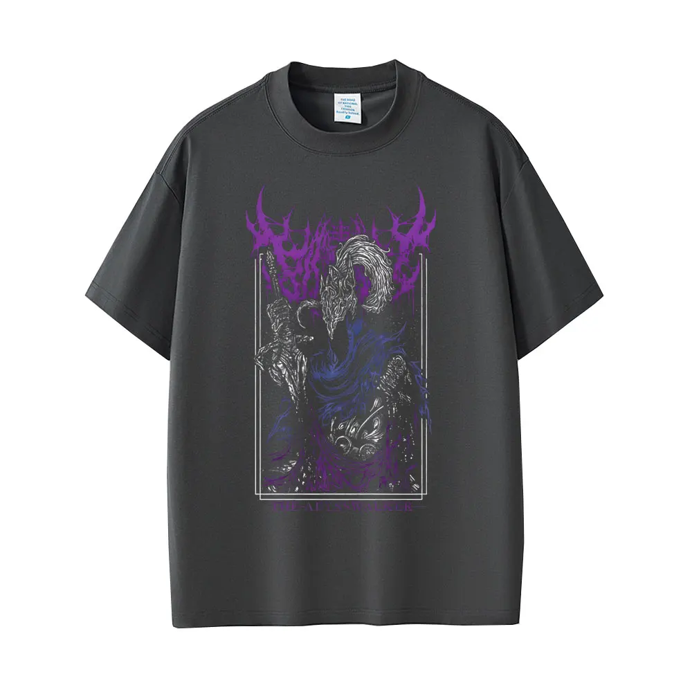 Game Dark Souls Artorias The Abysswalker Graphic T-shirt Men Women Vintage Gothic Rock T-shirts Men's Punk Oversized T Shirts view 2