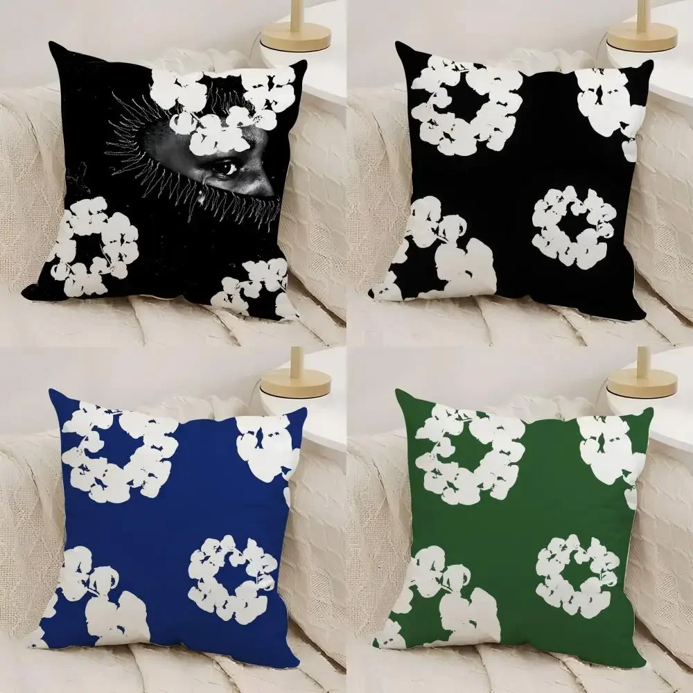 Fashion D-Denim T-TearS Custom Cushion Cover Silky Short Plush Double-Sided Printed Pillow Case for Sofa All Seasons Home Decor