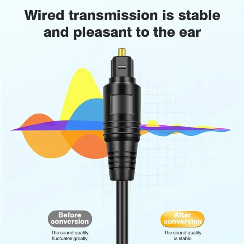 LNHF Toslink Fiber Optic 1 Male To 2 Male Digital Optical Audio Splitter 1 In 2 Out For Home Theater Stereo System 1M Cable