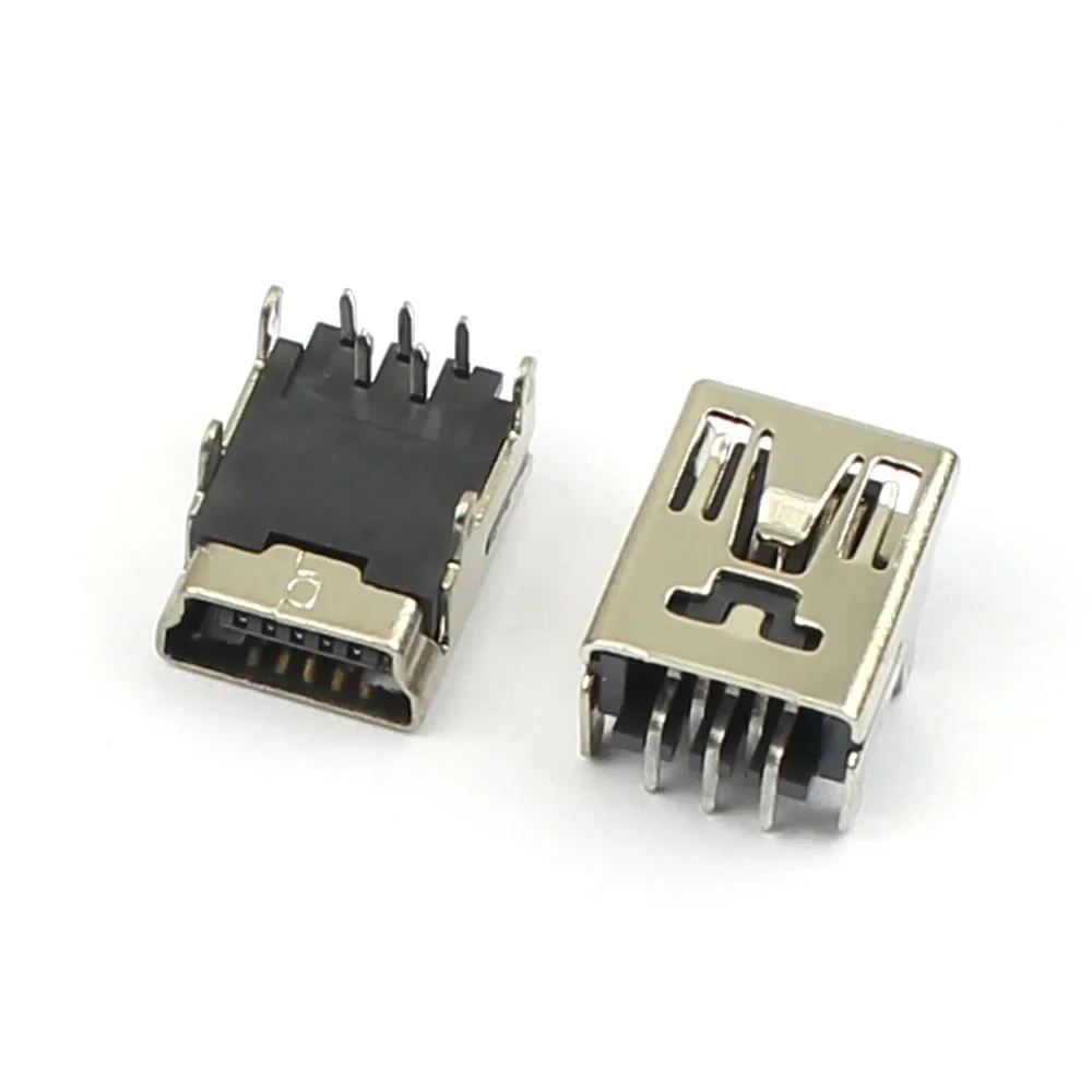 50pcs Mini USB 5 Pin Connector 5P Type B SMT SMD DIP Female 2 4 Legs Mount Jack Charging Socket Power Plug Port Flat