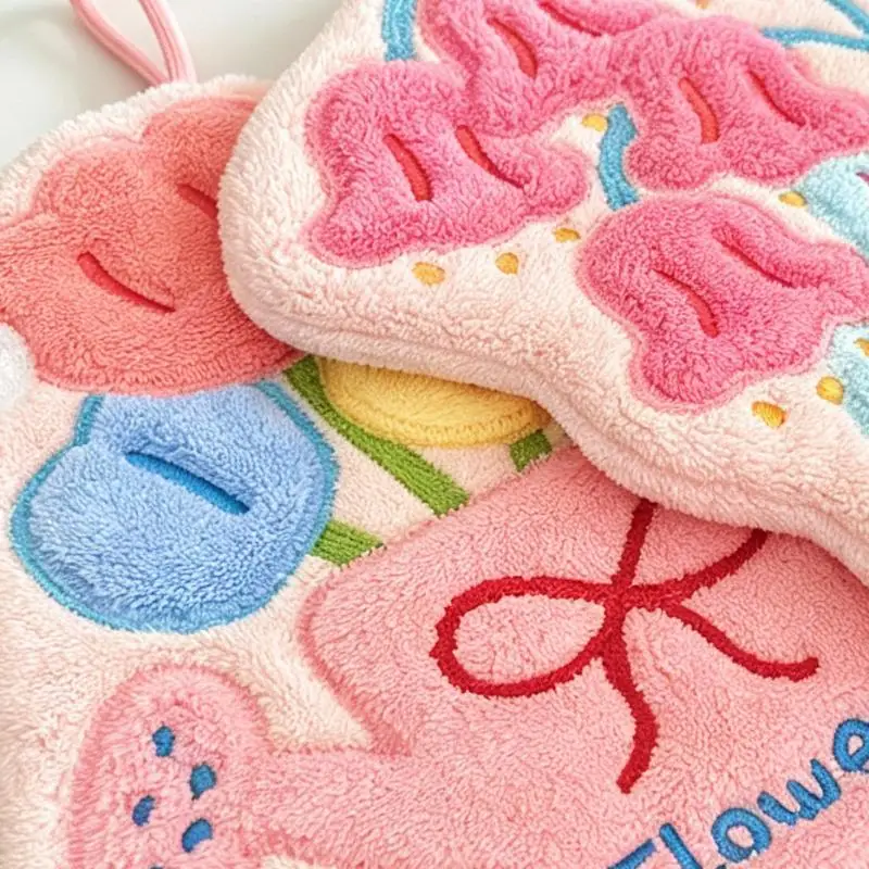 Creative Tulip Hand Towel Handkerchief Kitchen Towels Super Absorbent Towel Hanging Cleaning Cloth Bathroom Kitchen Accessories