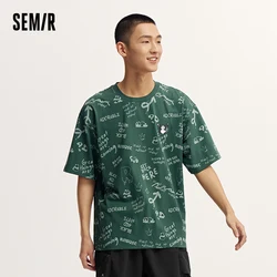 Semir Short-Sleeved T-Shirt For Men 2024 Summer New Trendy Printed Top Couple Oversize