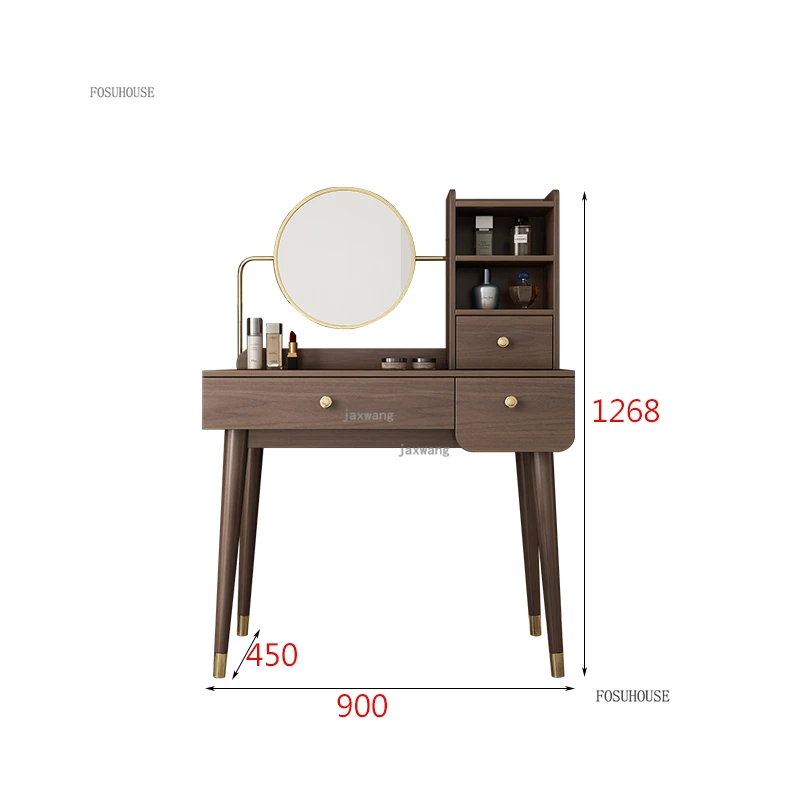 الشمال أثاث المنزل الفاخرة خزائن خشبية الإبداعية منضدة زينة بغرفة النوم السرير الجدول مصمم خلع الملابس البراز طاولة ماكياج