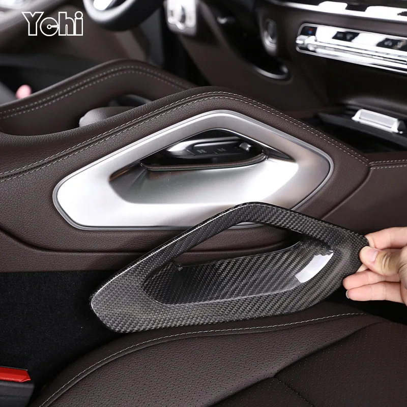 For Mercedes-Benz GLE GLS W167 X167 2020-2021 Real Carbon Fiber Car Center Console Both Side Panel Frame Trim Cover Accessories