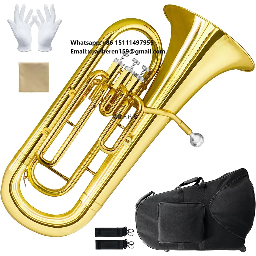 

Factory Cheap OEM Bb Gold Sanli Key Brass Instrument Euphonium With Case Mouthpiece Set