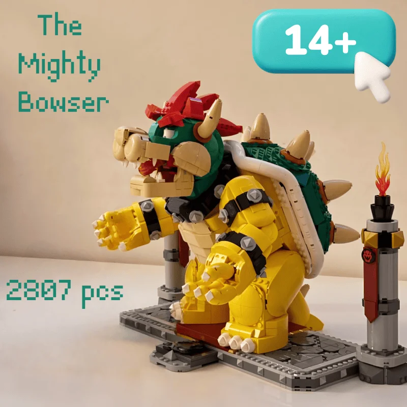 2807 piezas, bloques de construcción del modelo The Mighty Bowsered, compatibles con 71411, figuras de juego, Kit Moc, juguetes de ladrillos para niños, regalos de cumpleaños
