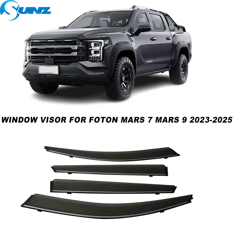 Window Visor For Foton Tunland Mars7 Mars 9 2023 2024 2025 Car Window Rain Guard Sun Visor Cover Shield Side Window Deflector