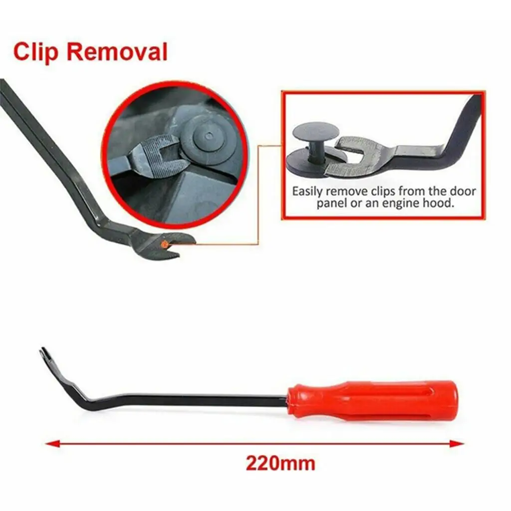 Upholstery Glass Removal Trim Panel Clip Remover Car Disassembly Tool Red Handle Car Tools Repair Kit for Auto Maintenance