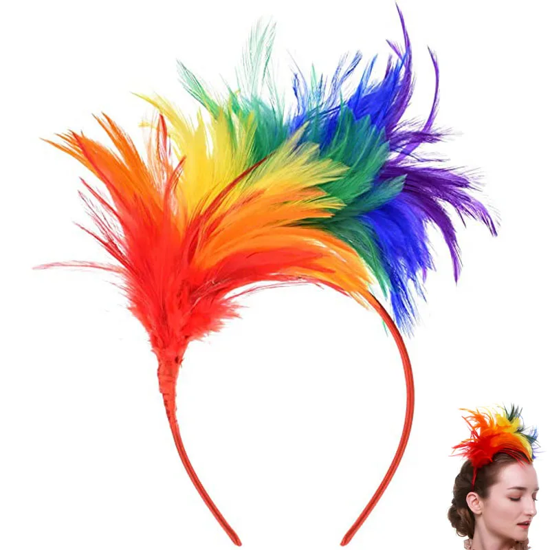 Feather Headbands 1920's Prom Queen Headpiece for  Weddings halloween party carnival festival show jockey ball hair accessories