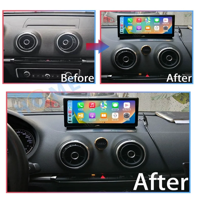 Android 13 System Snapdragon 665 12.3-inch Car Multimedia Player GPS Navigation Wireless Carplay Auto for Audi A4 B8 2013-2018