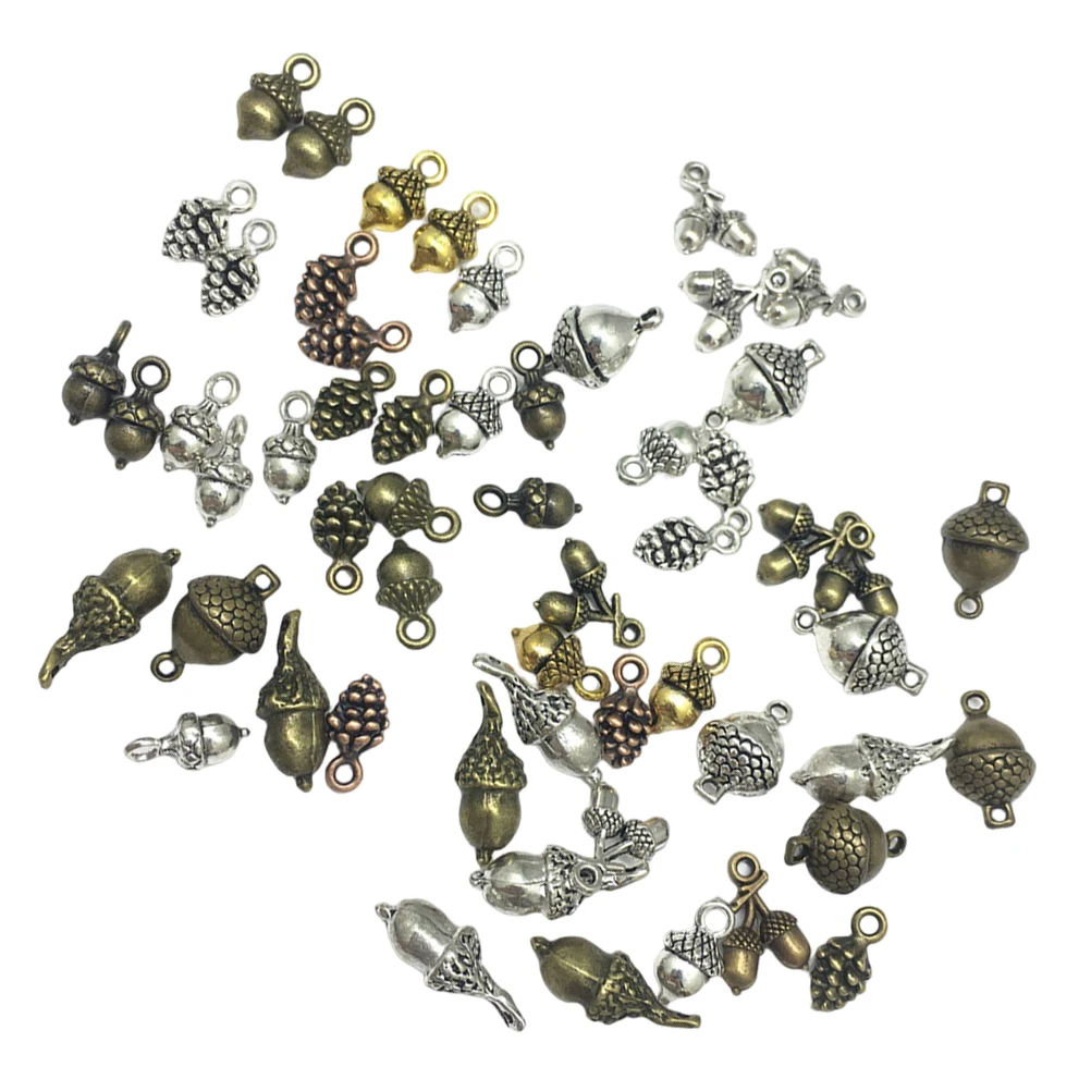 

150 шт. винтажные подвески в виде желудя и сосновой шишки 3D металлические подвески в виде гаек DIY ювелирные изделия бусины серьги браслет ожерелье брелок