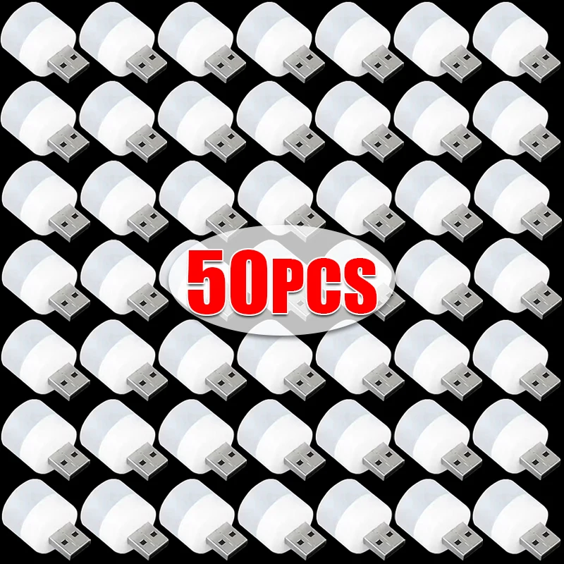 50/1pcs Mini USB Nachtlichter für Computer Mobile Power USB Stecker Ladela mpen LED warmweiß Augenschutz Buch Lese lampe