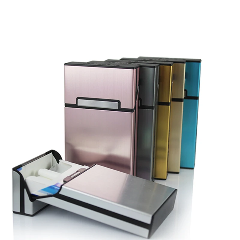 Ultra Thin Fashion Creative Personality Cigaret Case Slim Metal Cigarette Box Aluminum Gift Box Women Cigarette Holder