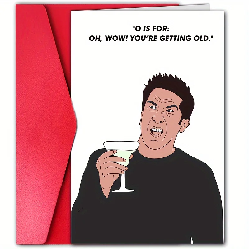 1 funny birthday card with interesting character patterns, funny commemorative card, gift for besties, family, friends.