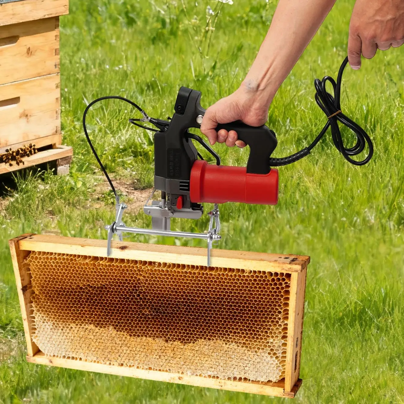 

Bee Frame Shaking Machine Electric Vibrating Honey Machine 150W Bee shaker Beekeeping tool Electric Bee Shaker for Farms