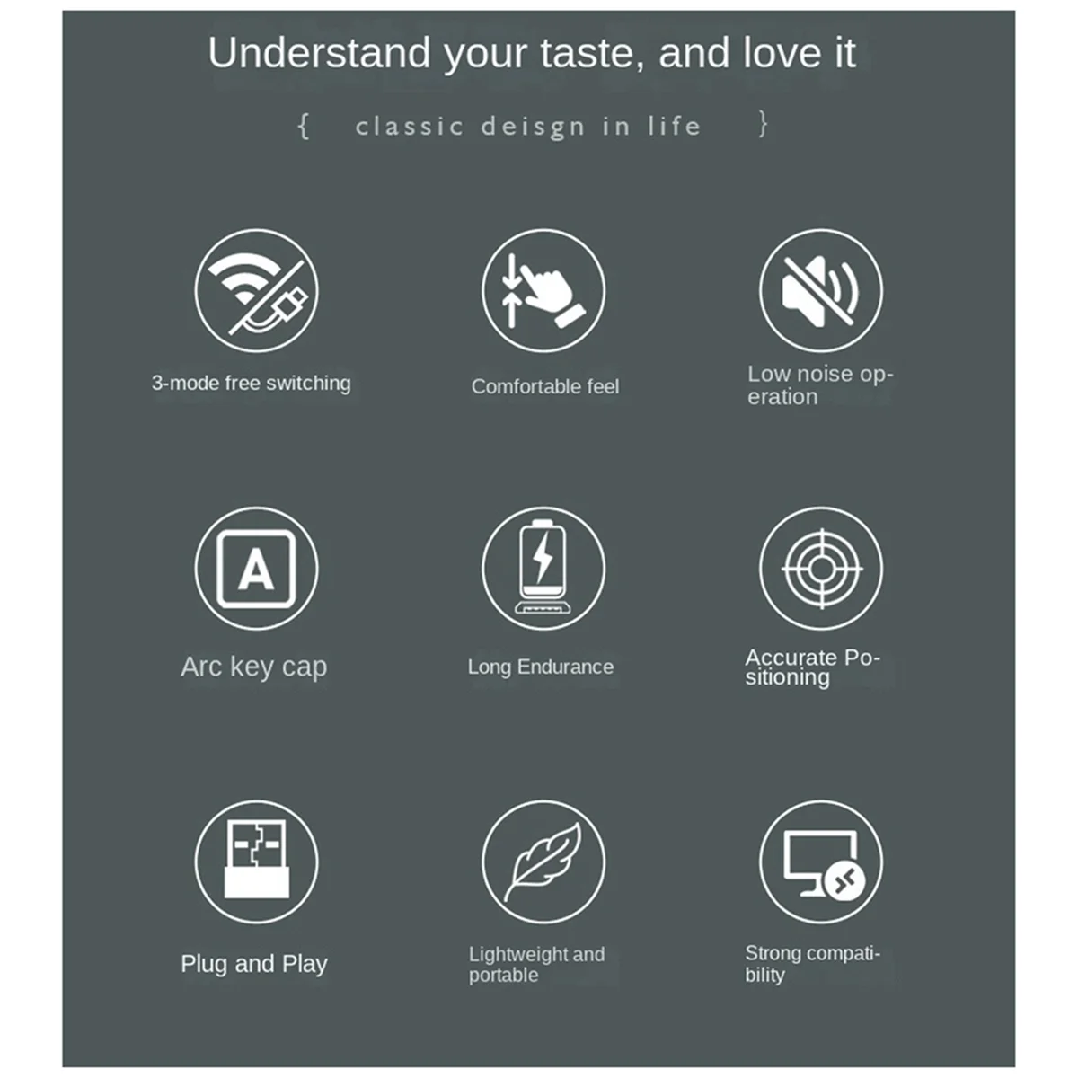 Popular kit de teclado y mouse inalámbricos para IOS/Android/Windows Silver