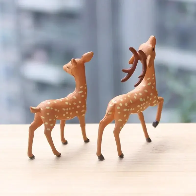 Miniature Deer Realistic Elk Figurine Woodland Animal Figurines Desktop Model Collection Party Favors Educational Learning Toys