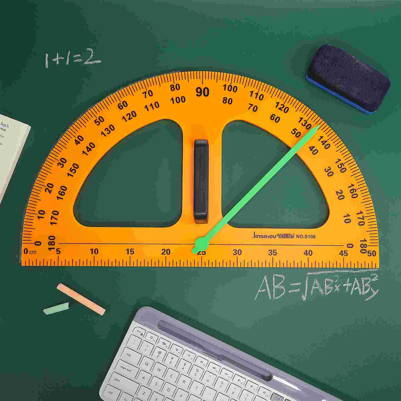 Math Protractor Magnetic Large Ruler Compass-Math Geometry Tools Practical Teacher-Blackboard Drawing Tool Magnetic Protractor