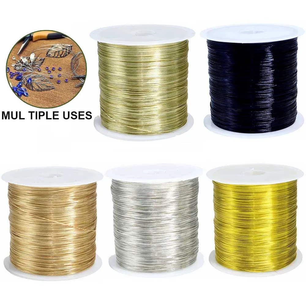 1 Roll 0.3/0.4mm Solid Colorfast Metal wire Tarnish-Resistant Beading Wire DIY Craft Jewelry Making Accessories