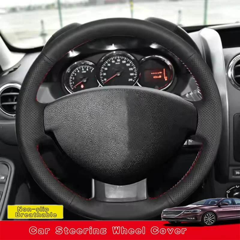Customize DIY Microfiber Leather Car Steering Wheel Cover For Dacia Renault Duster 2010-2016 Dokker Lodgy 2012-2016 Logan Sander