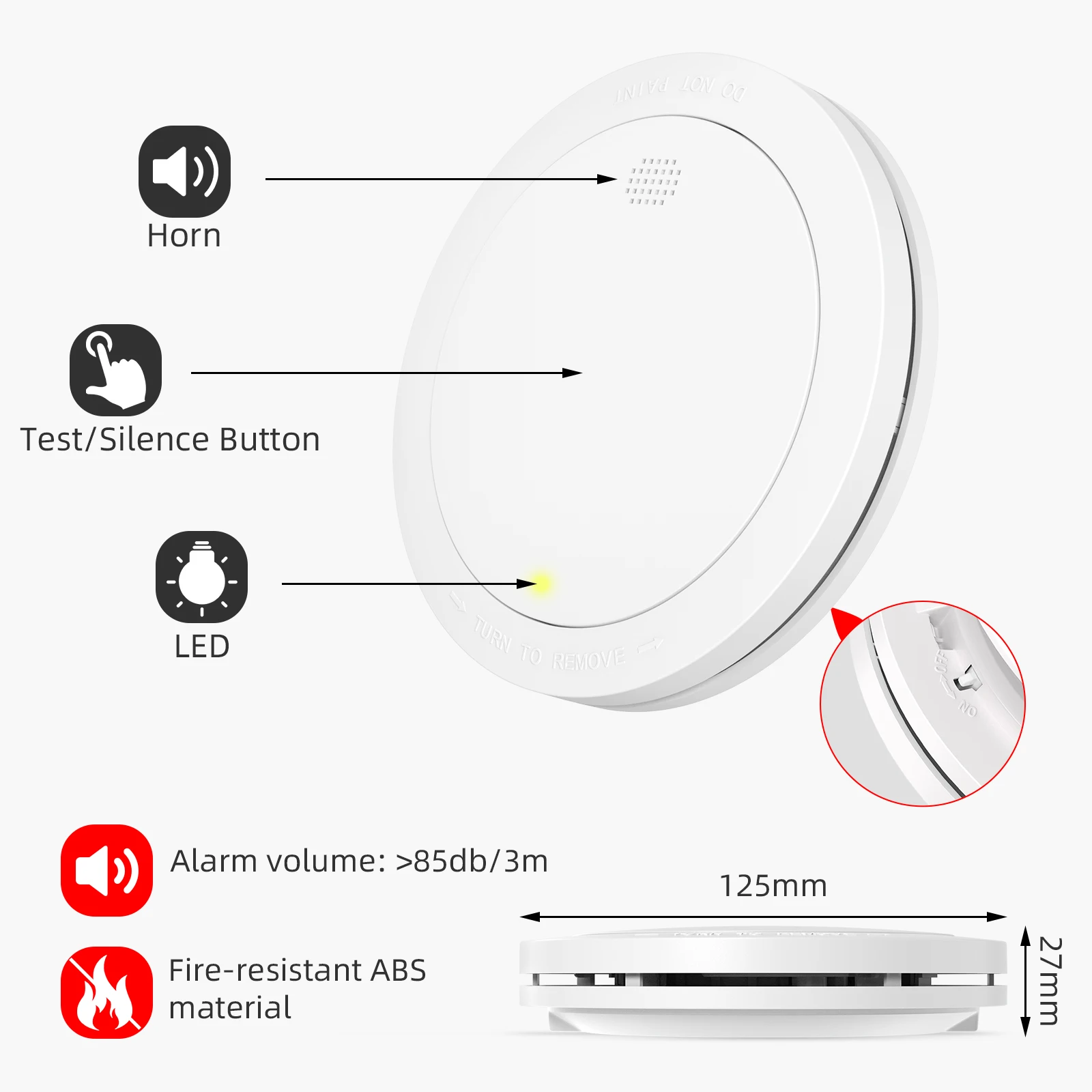 CPVAN Interconnect Smoke Detector Networked Wireless Fire Alarm Home Security protection EN14604 85dB 10Year Battery Smoke Alarm