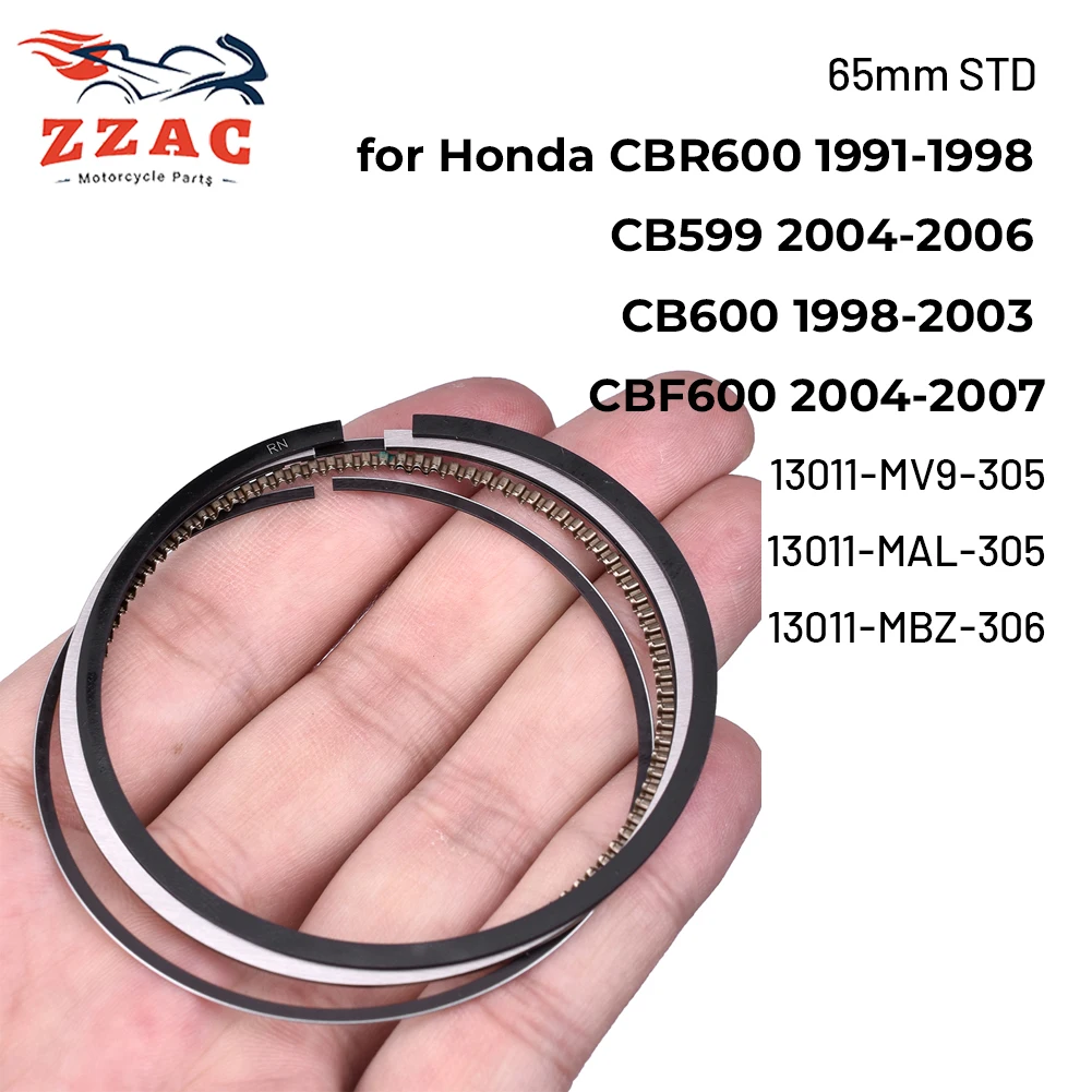 Anillos de Pistón STD de 65 mm para Honda CBR600 1991-1998, CB599, CB600 1998-2003, CBF600 2004-2007, CBR600SE F, F2 SUPER SPORT NAKED