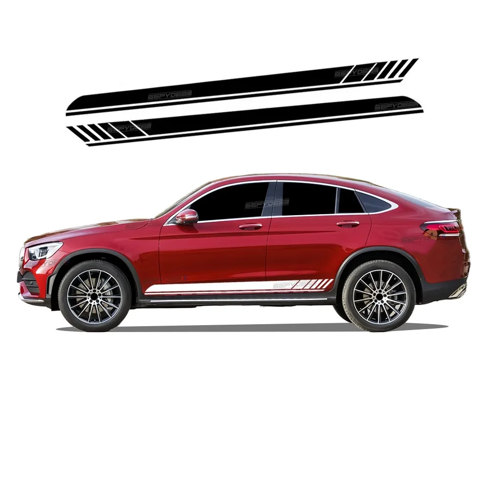 

2 шт., издание 1, наклейка на боковую полоску на дверь автомобиля, виниловая наклейка для Mercedes Benz GLC Class Coupe C253 X253, автомобильные аксессуары