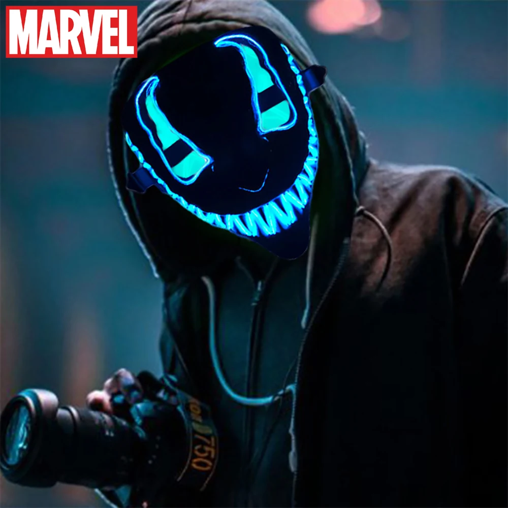 

Venom3 Cartoon Glowing LED Mask DIY Party Venom Colorful Mask Halloween Decoration Unisex Horror Carnival Cosplay Dress Up Prop