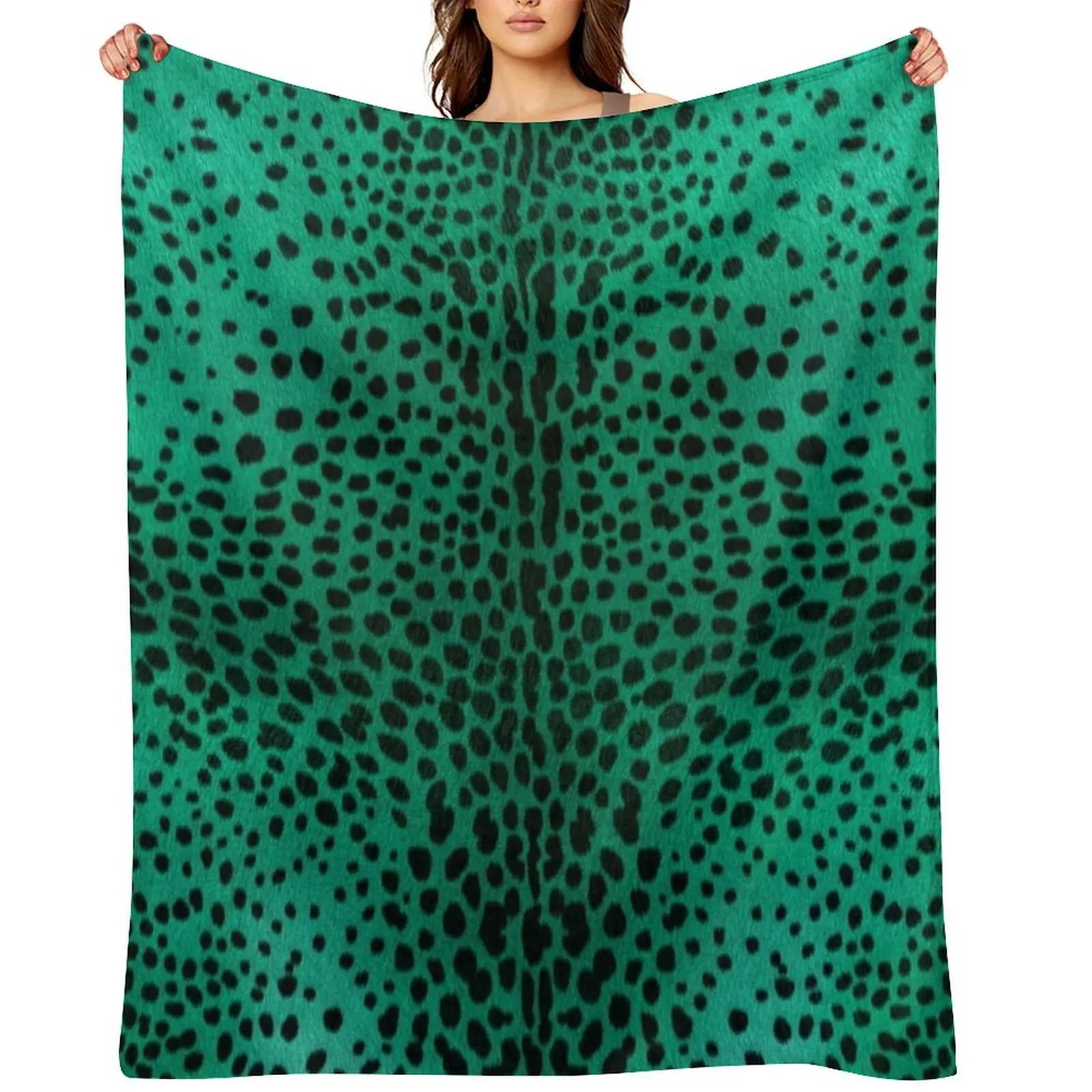 

CHEETAH animal print design in mint colorway Throw Blanket blankets ands Thermals For Travel Hairy Moving Blankets