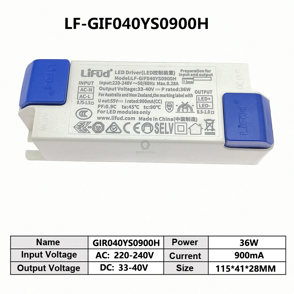 LiFud LED driver LF-GIRxxxYM LF-GIRxxxYS series LED transformer Input 220V-240V output 500mA 600mA 900mA 1200mA 1300mA 1500mA