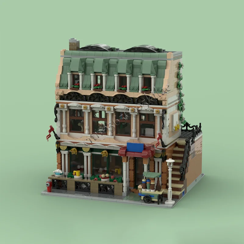 2693ピース MOC シティストリートビュー モジュラーアートカフェ 組み立てブロック DIY 教育玩具 子供向け 人気 ハロウィンギフト