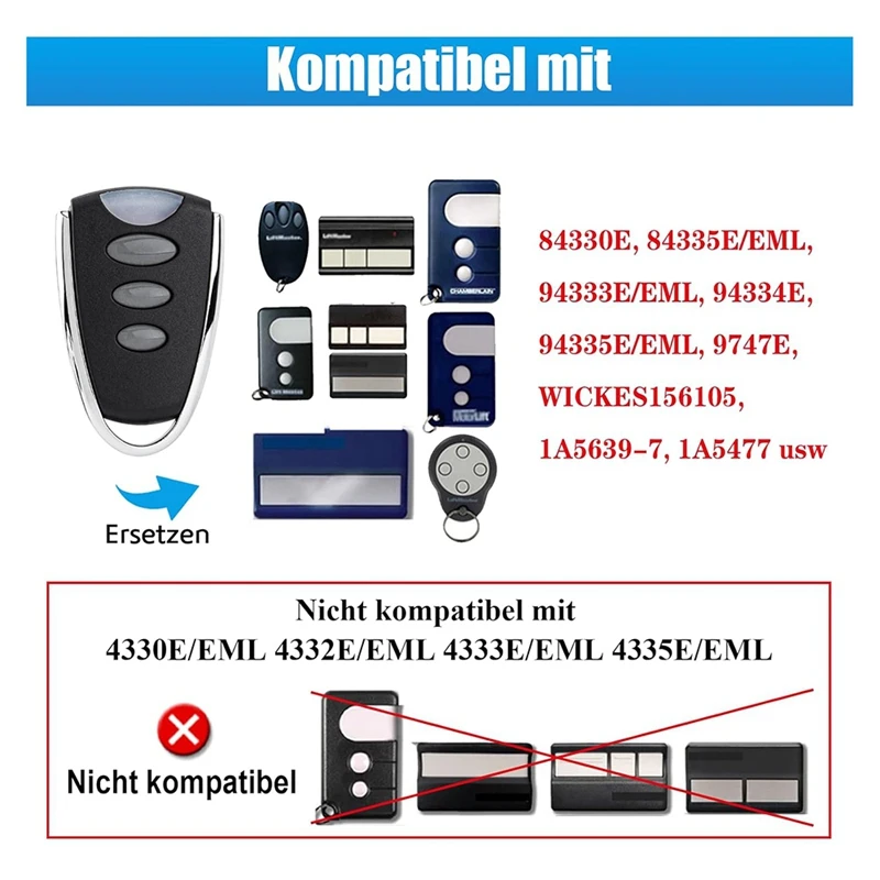 Garagentor Hands ender 433,92 MHz für Chamberlain Lift master 94335e/eml 84335e/eml 84330eml Fernbedienung
