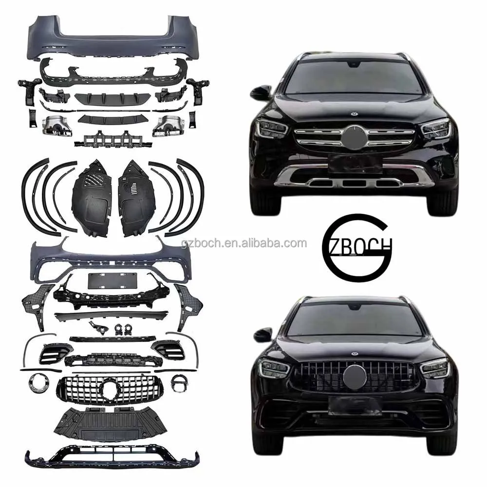 Wholesale car bumpers For Benz W253 X253 GLC SUV Facelift GLC63 AMG Body Kit Wheel arches Front rear car bumper diffuser tips