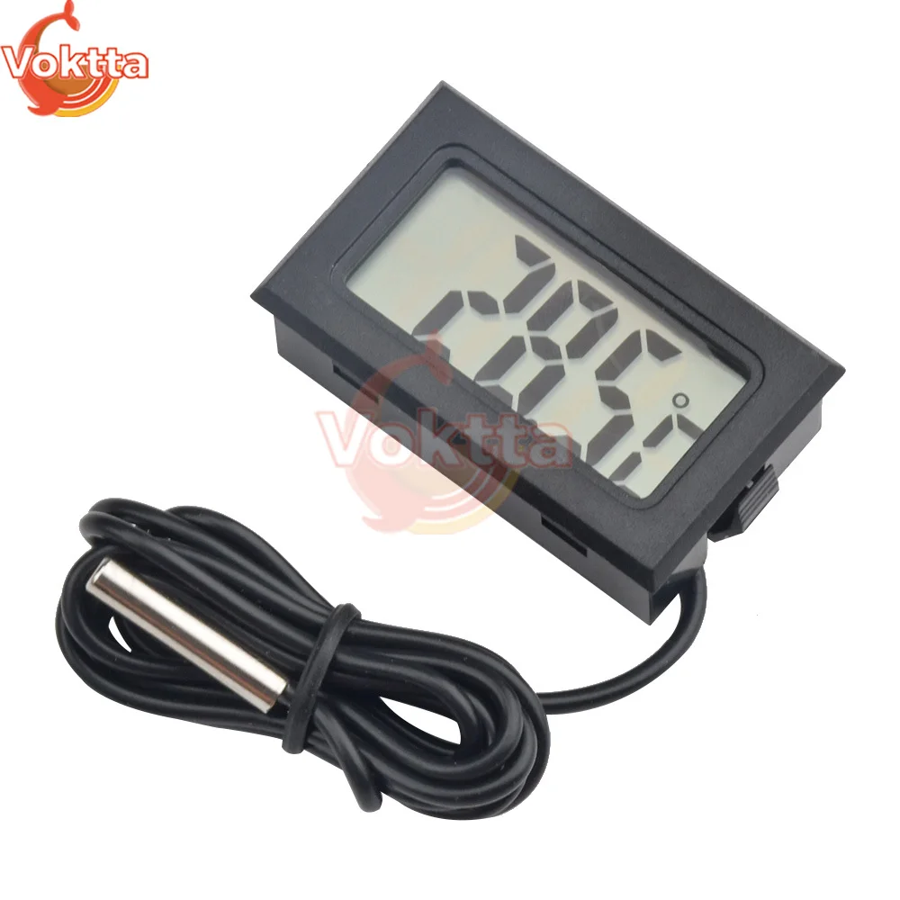 1/3/5pcs Mini LCD Digital Thermometer FY-10 Indoor Temperature Tester Detector 1M External Probe Temperature Sensor