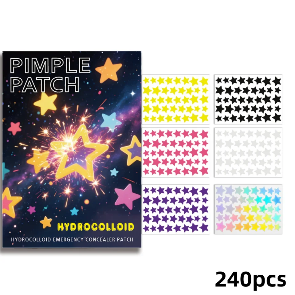 240PCS Star Pimple Patches For Face Hydrocolloid, Absorbing Cover, Tea Tree, Hydrocolloid Acne Patch, Cute Star Pimple Patch