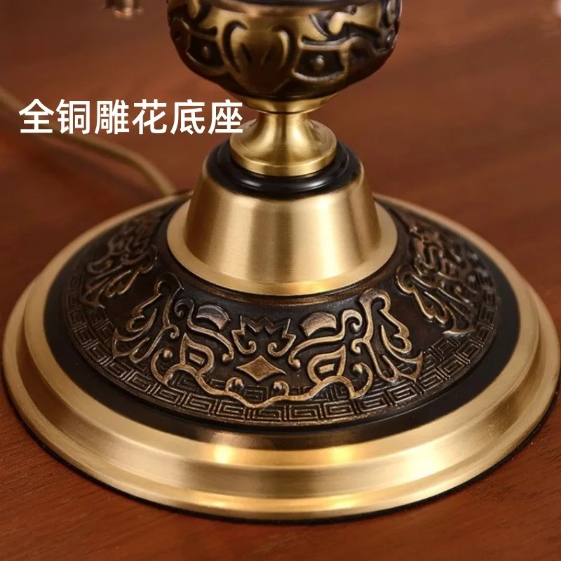 جميع مصابيح مكتبية على شكل قذيفة نحاسية لغرفة المعيشة، مصباح بجانب السرير لغرفة النوم الأمريكية الرجعية الأوروبية الرومانسية الدافئة لهدايا الزفاف وغرفة النوم #5