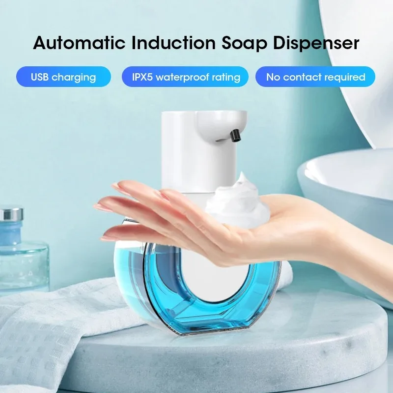 

Умный дозатор пенного мыла, 420 мл, перезаряжаемый автоматический дозатор жидкого мыла, настенный бесконтактный дозатор пены для чистки