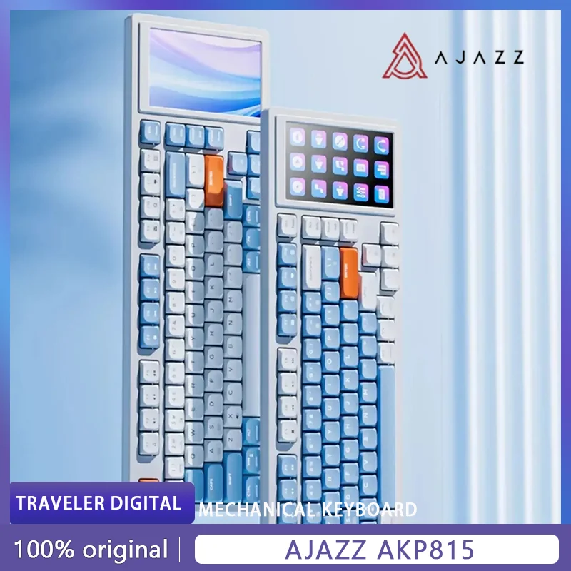 

Ajazz AKP815 Mechanical Keyboard Plus 4.95Inch LCD Screen 81Keys RGB Backlit Wired Keyboard Office Win/Mac/iOS Keyboard