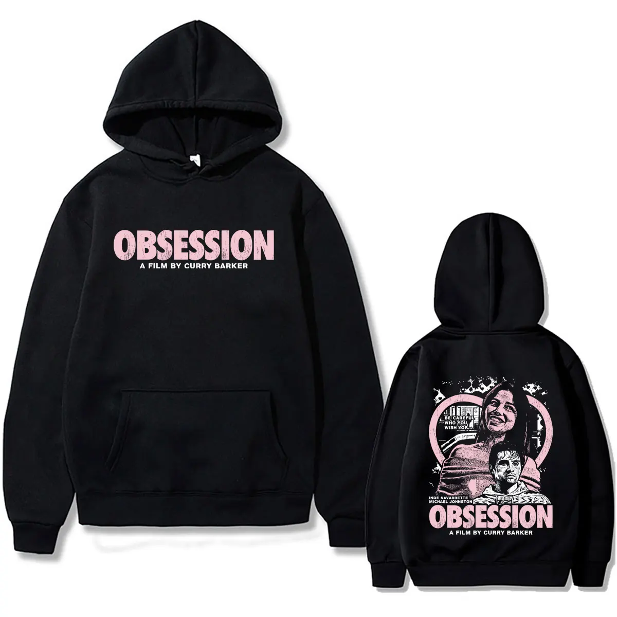 Nouveauté 2026 : Sweat à capuche unisexe « Obsession Film d'Horreur », style décontracté et oversize, pull vintage pour homme, survêtement à capuche.