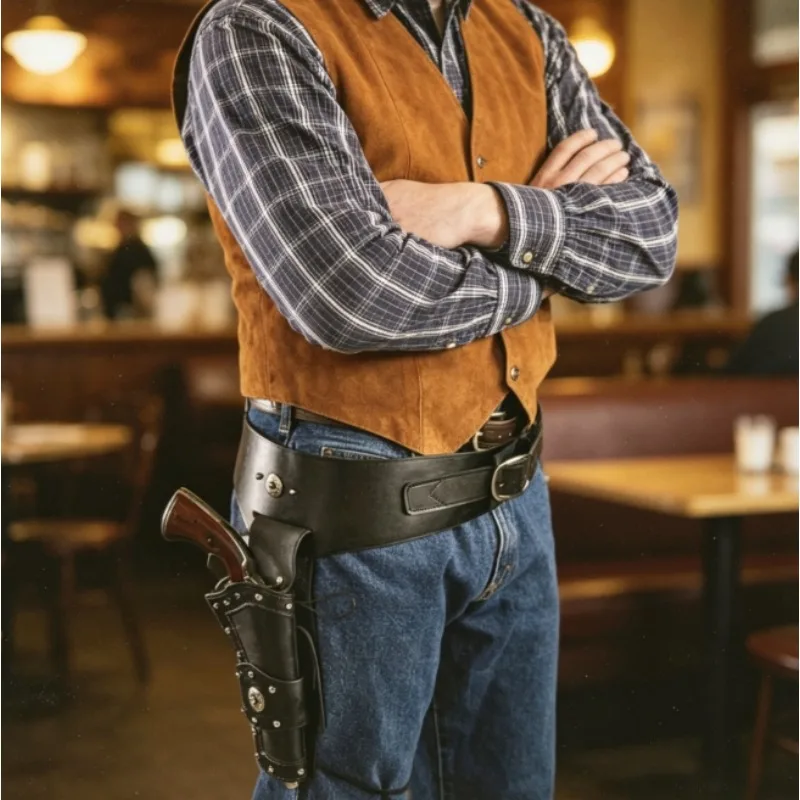 

Old West Revolver Belt with Thigh Adjustable Fit for Cosplay Accessory Stage Performance and Dress Up