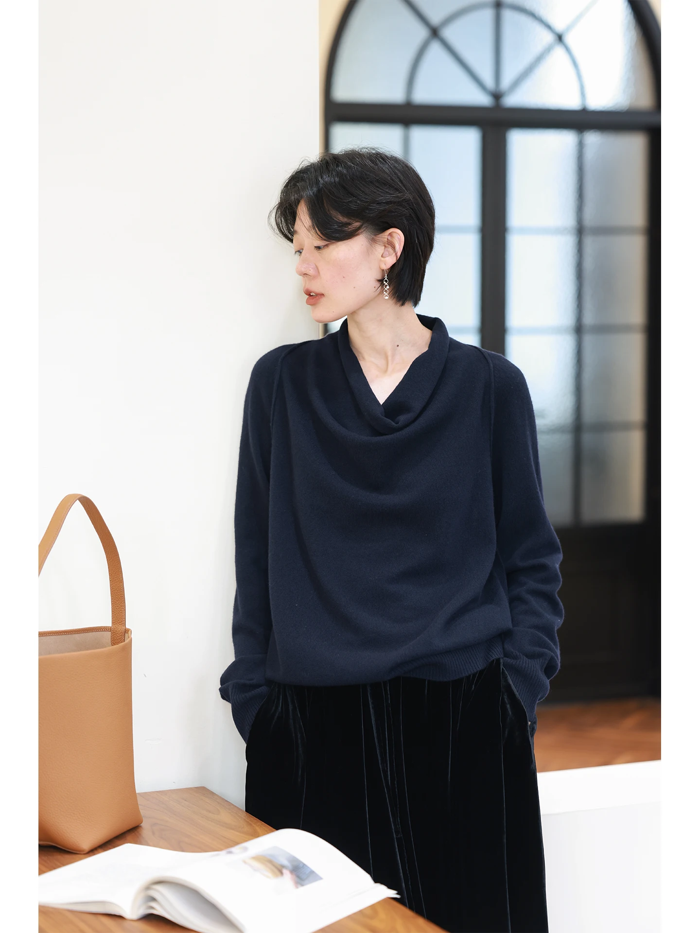 

Women's Merino Wool Lazy Loose Knitted Sweater Staable Autumn Winter Warm Casual Sle Long Sve Crew Ne Top