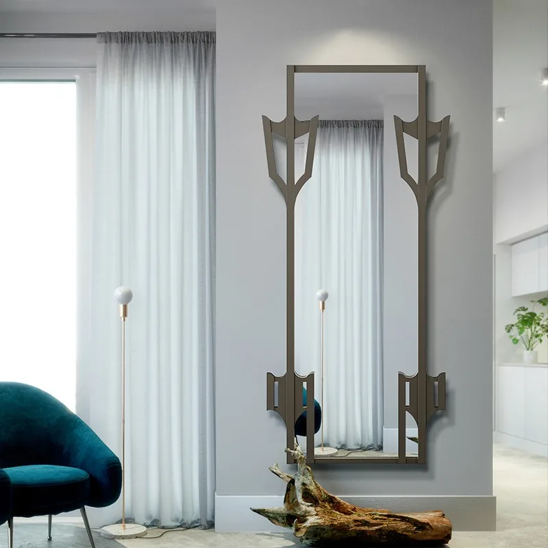 American wabi-**** creative design art floor mirror entrance entrance wall-mounted dressing mirror cloakroom fitting mirror