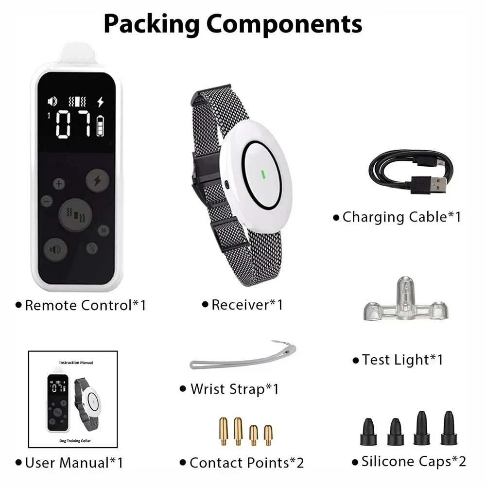 

Electric Training Collar, LED Display Rechargeable Shock Beep Vibration Mode Dog Collar, Waterproof Dogs Training Device For Dog