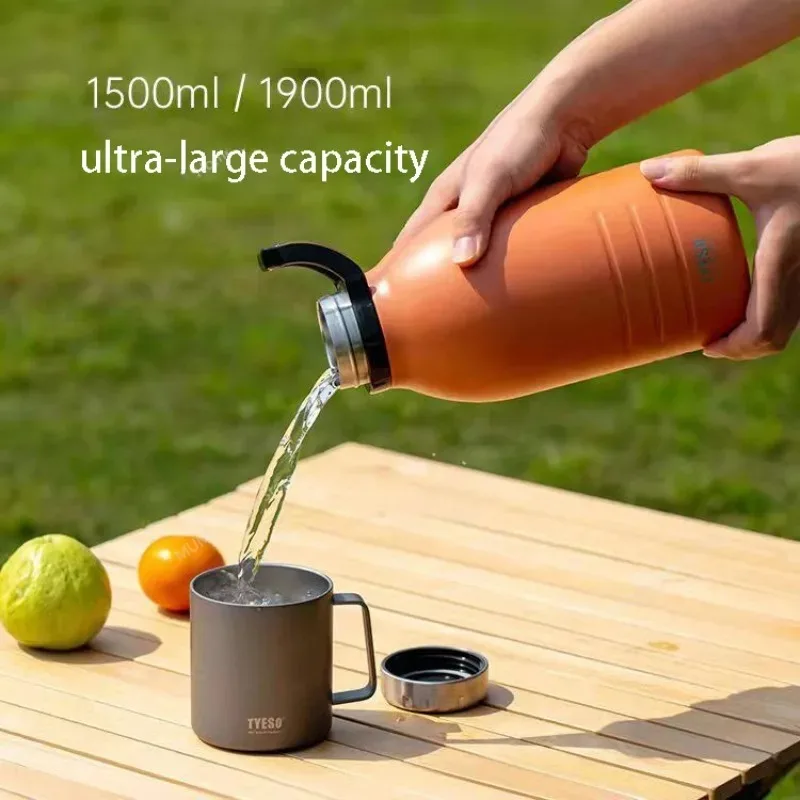 

Tyeso 1500ml Stainless Steel Large-Capacity Outdoor Thermos Flask Portable Sports Vacuum Thermos Flask Is Suitable For Travel An