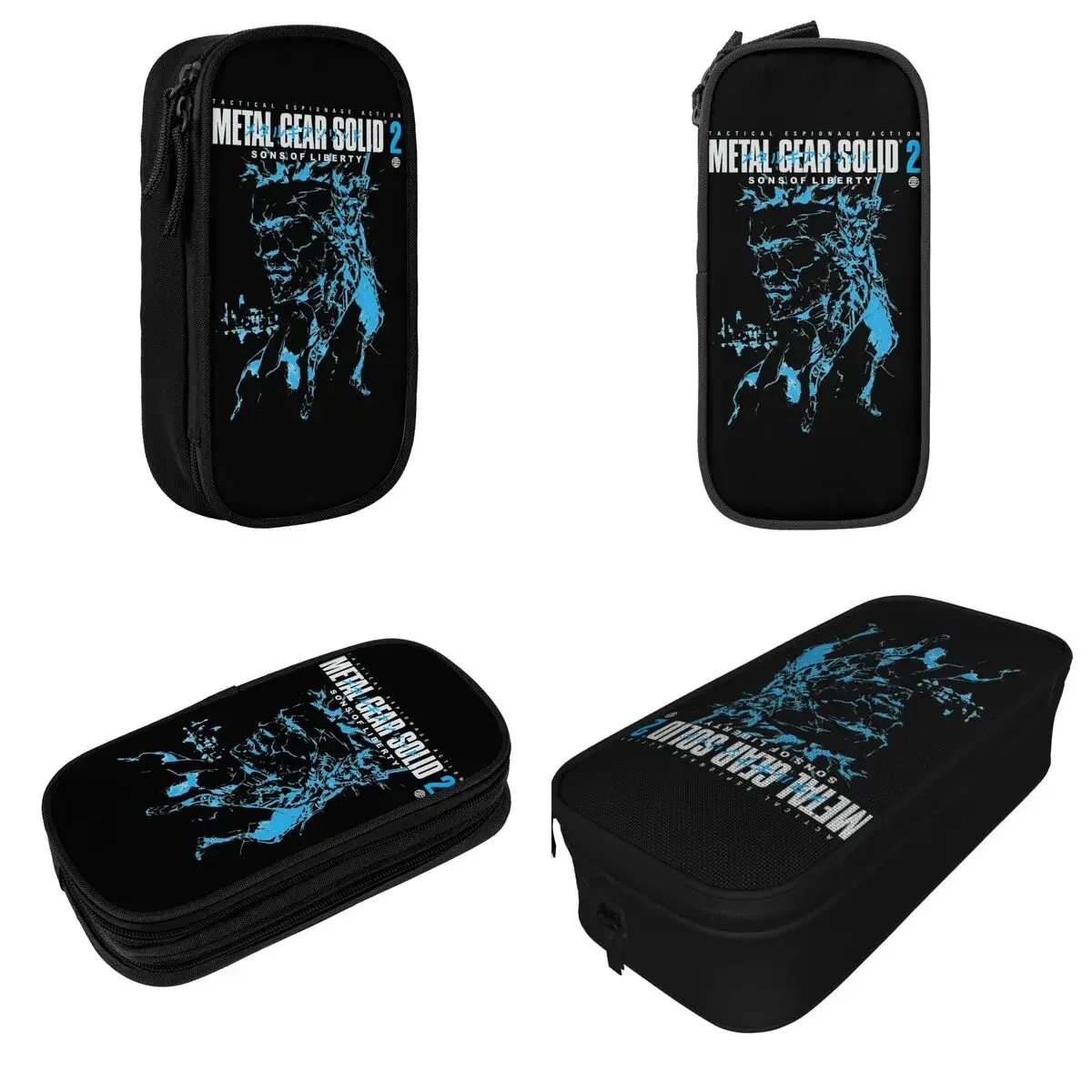 MGS2 Snake And Raiden Pencil Cases  Gear Solid Pen Bags for Student Big Capacity School Supplies Cosmetic Pencilcases