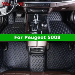 YOGOOGE Custom Car Floor Mats For Peugeot 5008 2016-2023 Auto Carpets Foot Coche Accessorie