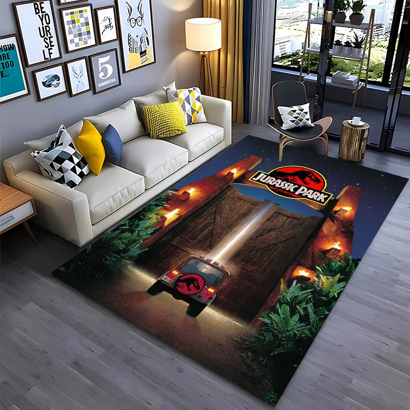 Ferocious Dinosaur J-Jurassic Park HD Carpet for Living Room Bedroom Sofa Doormat Kitchen Floor Tapete Anti-slip Decor  Alfombra