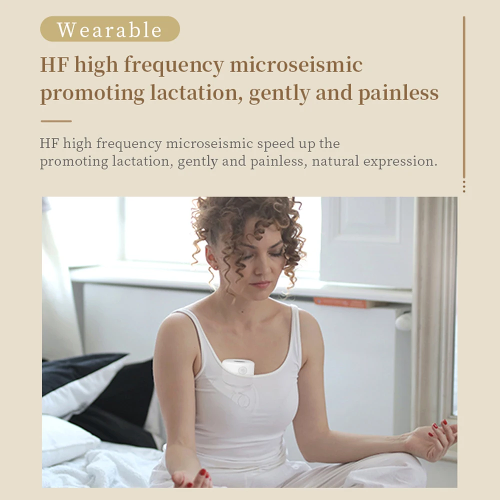 Wearable Electric Breast Pump Silent Invisible Hands Free Breast Pump 2 Modes 9 Levels Adjustable LCD Intelligent Timing Pump